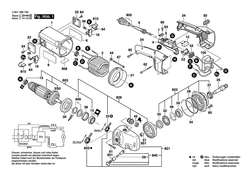 Bosch GBF 65 A / 0601368793 / EU 230 Volt Spare Parts