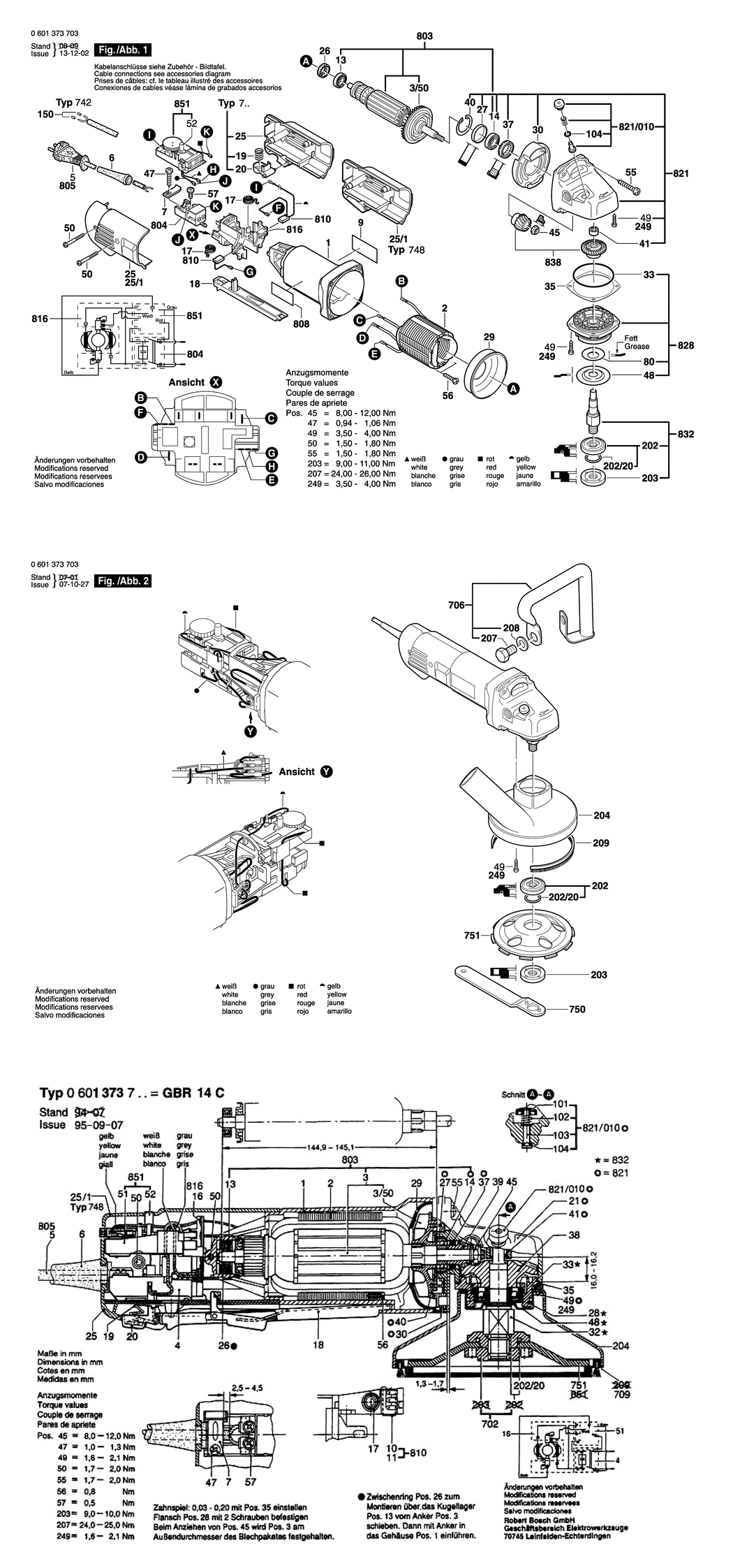 Bosch GBR 14 C / 0601373748 / F 230 Volt Spare Parts