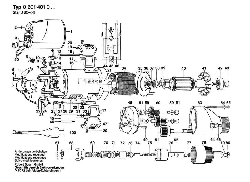 Bosch ---- / 0601401032 / S 220 Volt Spare Parts