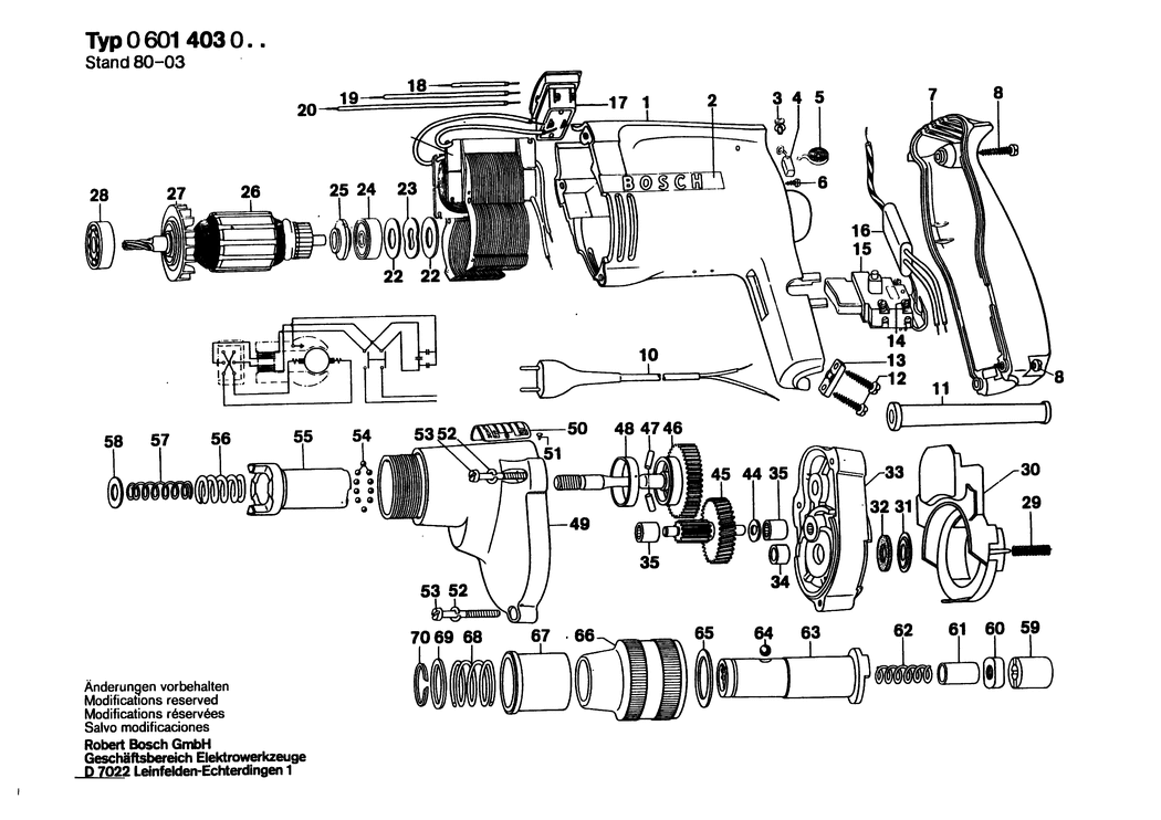 Bosch ---- / 0601403041 / GB 110 Volt Spare Parts