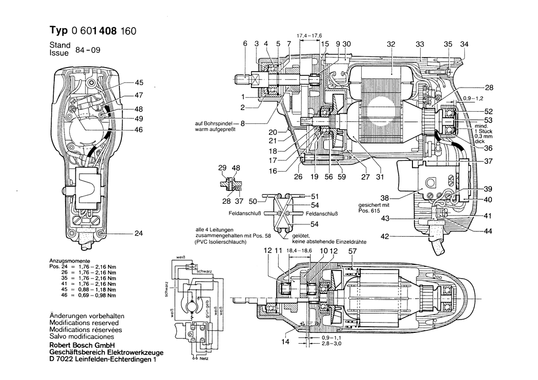 Bosch ---- / 0601408160 / --- 220 Volt Spare Parts