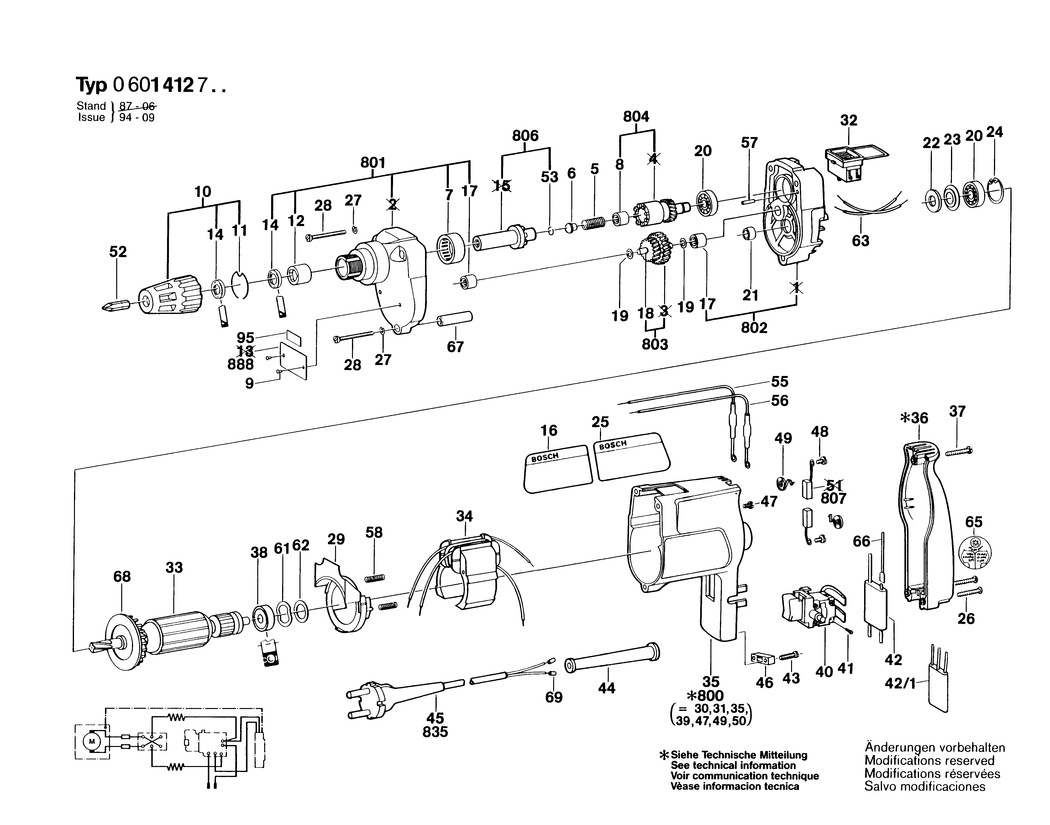 Bosch ---- / 0601412703 / EU 220 Volt Spare Parts