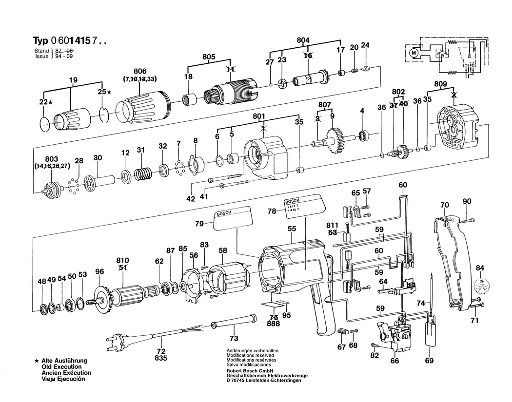 Bosch ELECTRONIC / 0601415703 / EU 220 Volt Spare Parts