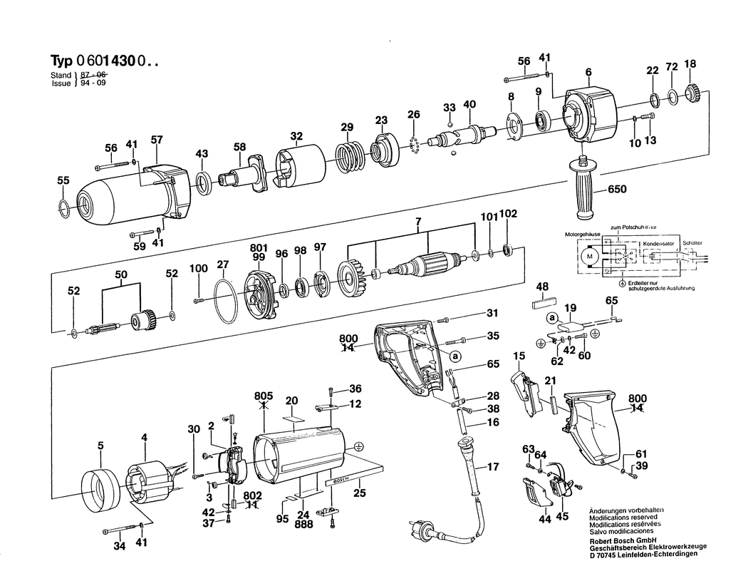 Bosch ---- / 0601430001 / EU 110 Volt Spare Parts