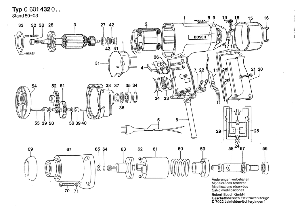 Bosch ---- / 0601432001 / --- 110 Volt Spare Parts