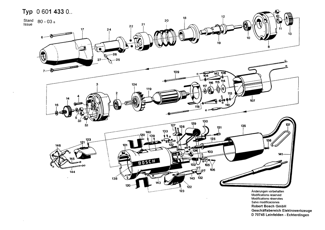 Bosch ---- / 0601433001 / EU 110 Volt Spare Parts