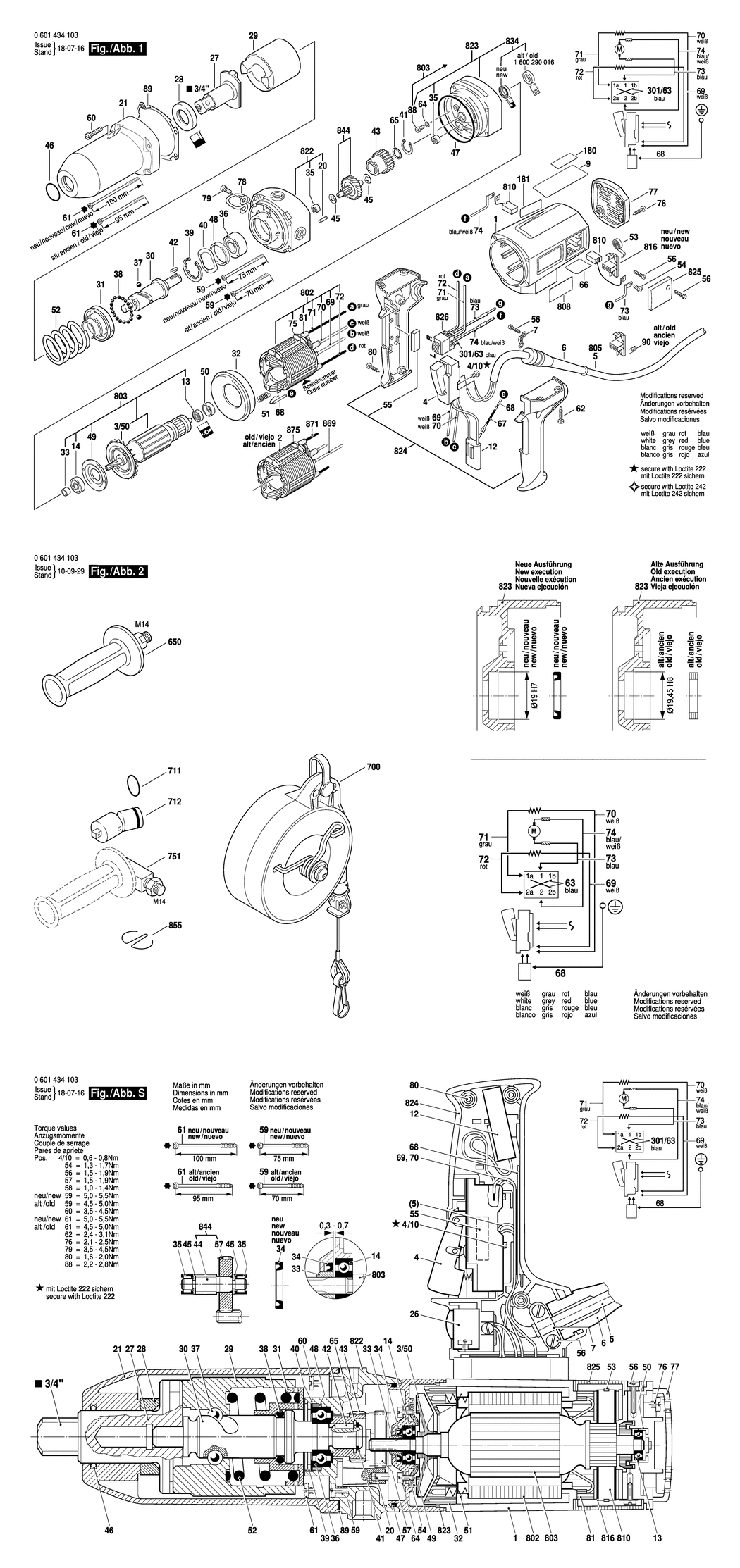 Bosch GDS 24 / 0601434132 / CH 230 Volt Spare Parts