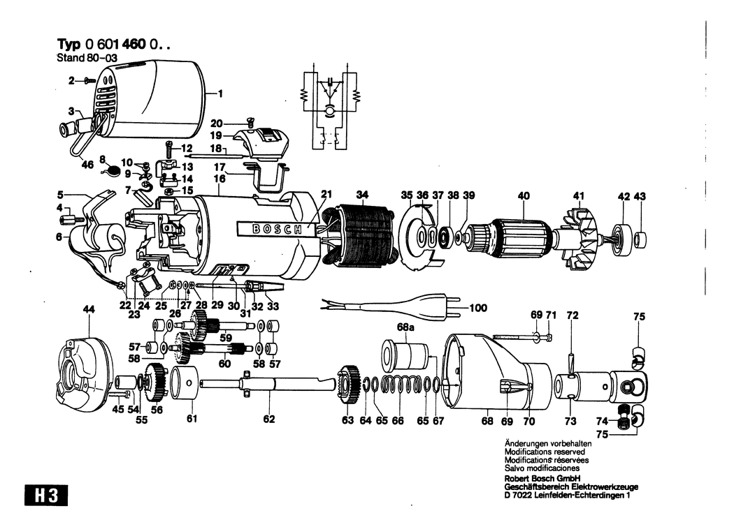 Bosch ---- / 0601460000 / --- 24 Volt Spare Parts