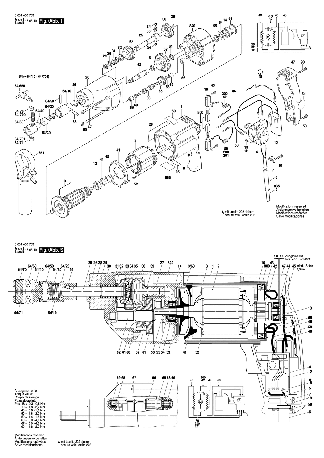 Bosch ELECTRONIC / 0601462732 / CH 220 Volt Spare Parts