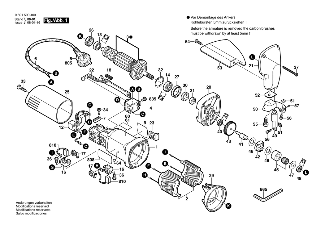 Bosch GSC 160 / 0601500403 / EU 230 Volt Spare Parts