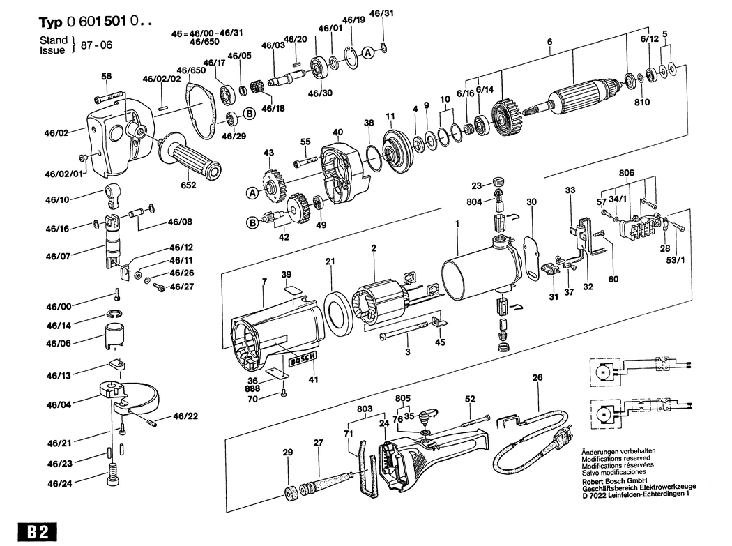 Bosch ---- / 0601501001 / EU 110 Volt Spare Parts