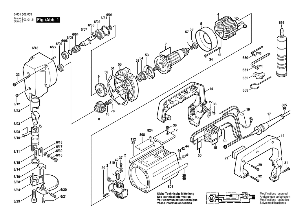 Bosch ---- / 0601502003 / EU 220 Volt Spare Parts