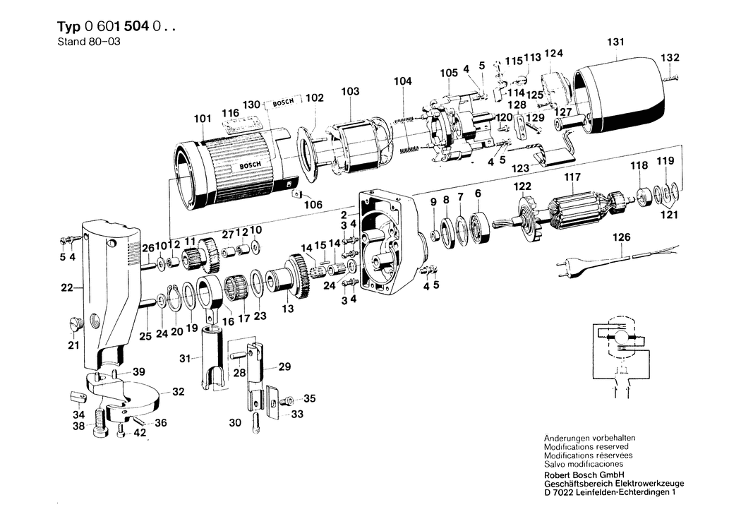 Bosch ---- / 0601504000 / --- 24 Volt Spare Parts