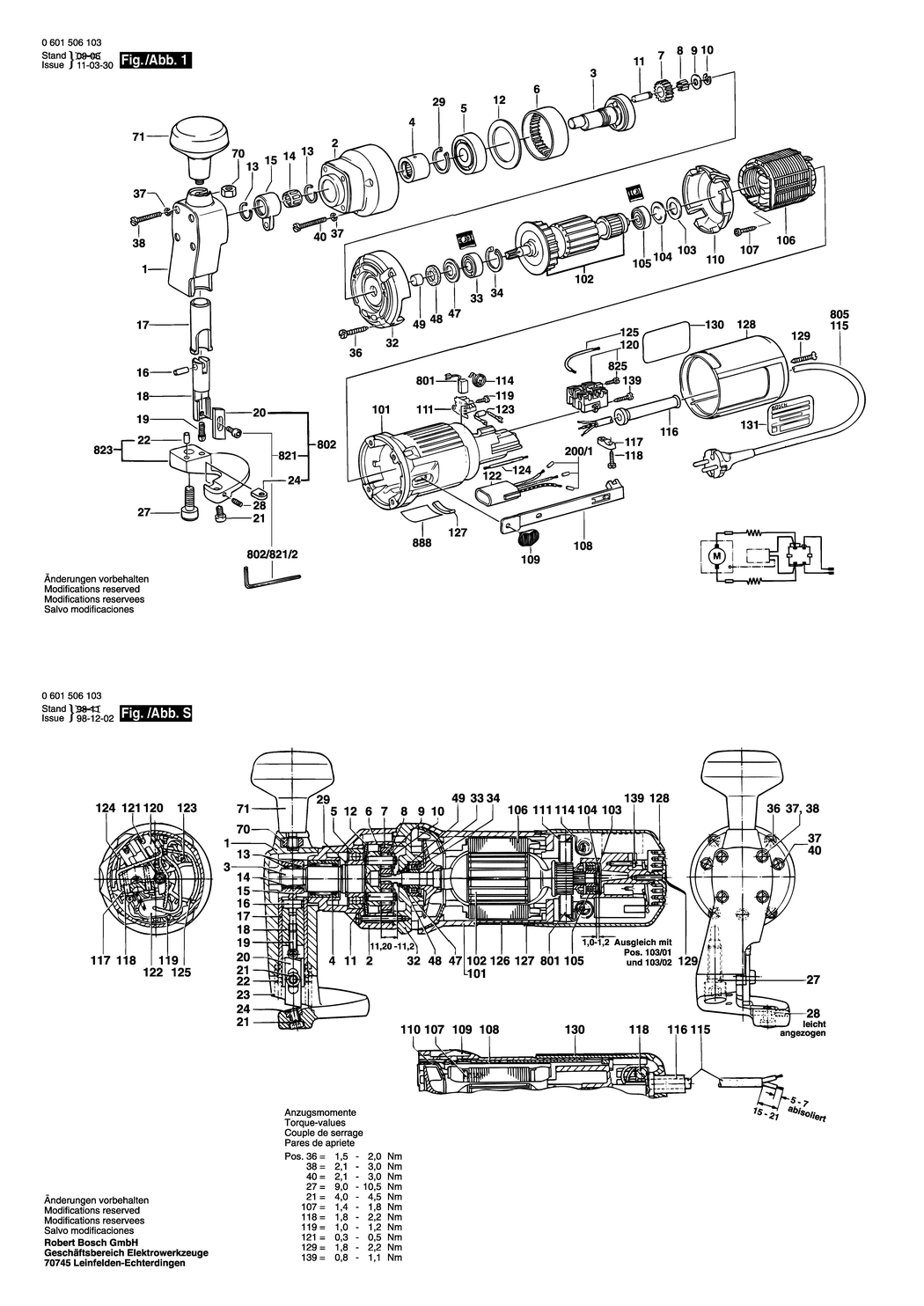 Bosch GSC 2.8 / 0601506132 / CH 230 Volt Spare Parts