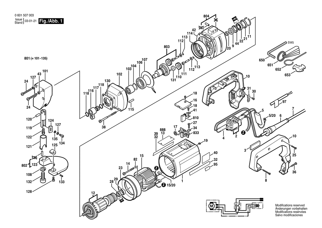 Bosch ---- / 0601507003 / EU 220 Volt Spare Parts