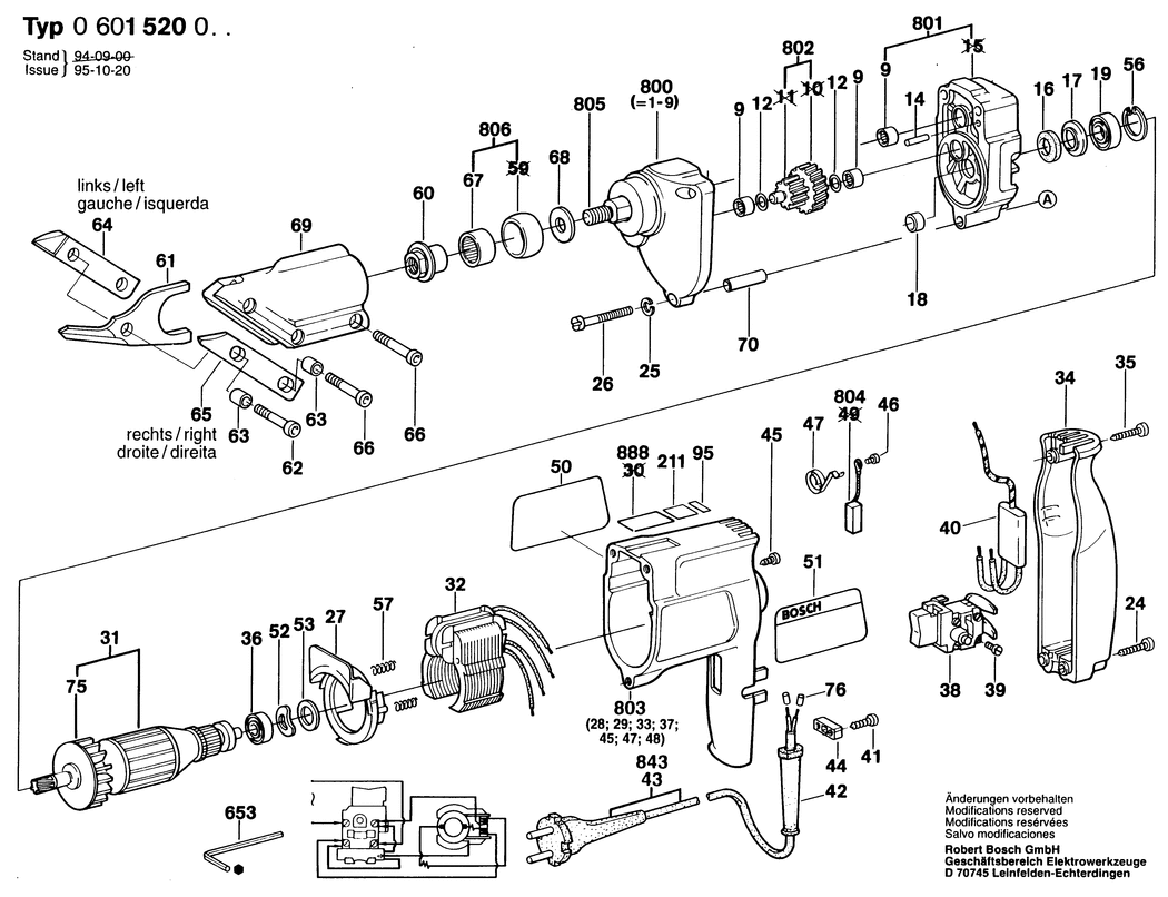Bosch ---- / 0601520003 / EU 220 Volt Spare Parts
