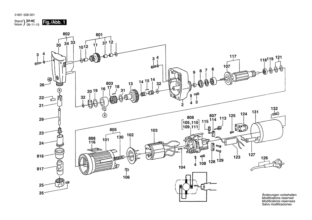 Bosch ---- / 0601528003 / EU 220 Volt Spare Parts