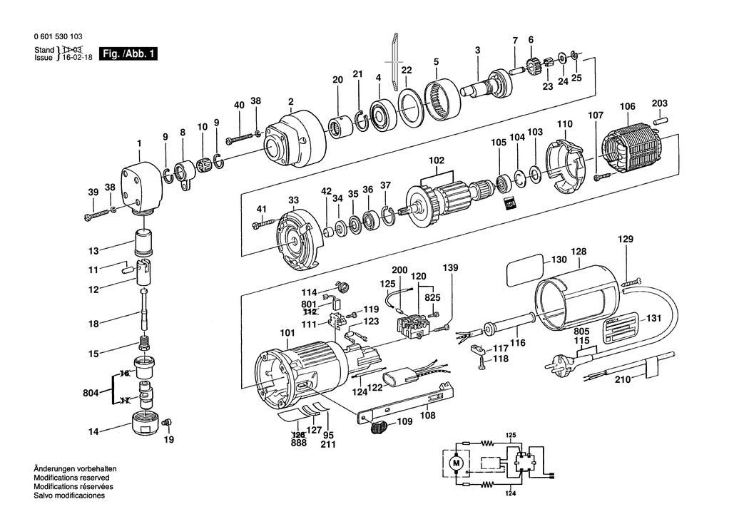 Bosch GNA 2.0 / 0601530132 / CH 220 Volt Spare Parts