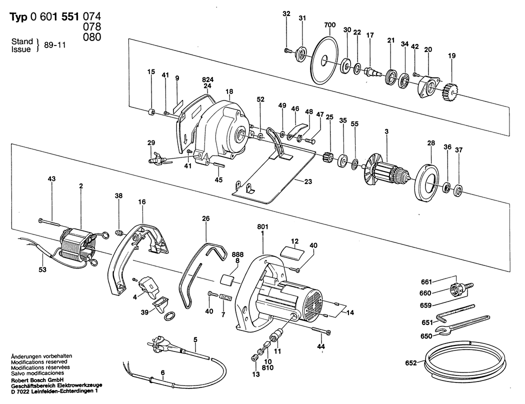 Bosch GMS 34 / 0601551082 / --- 240 Volt Spare Parts