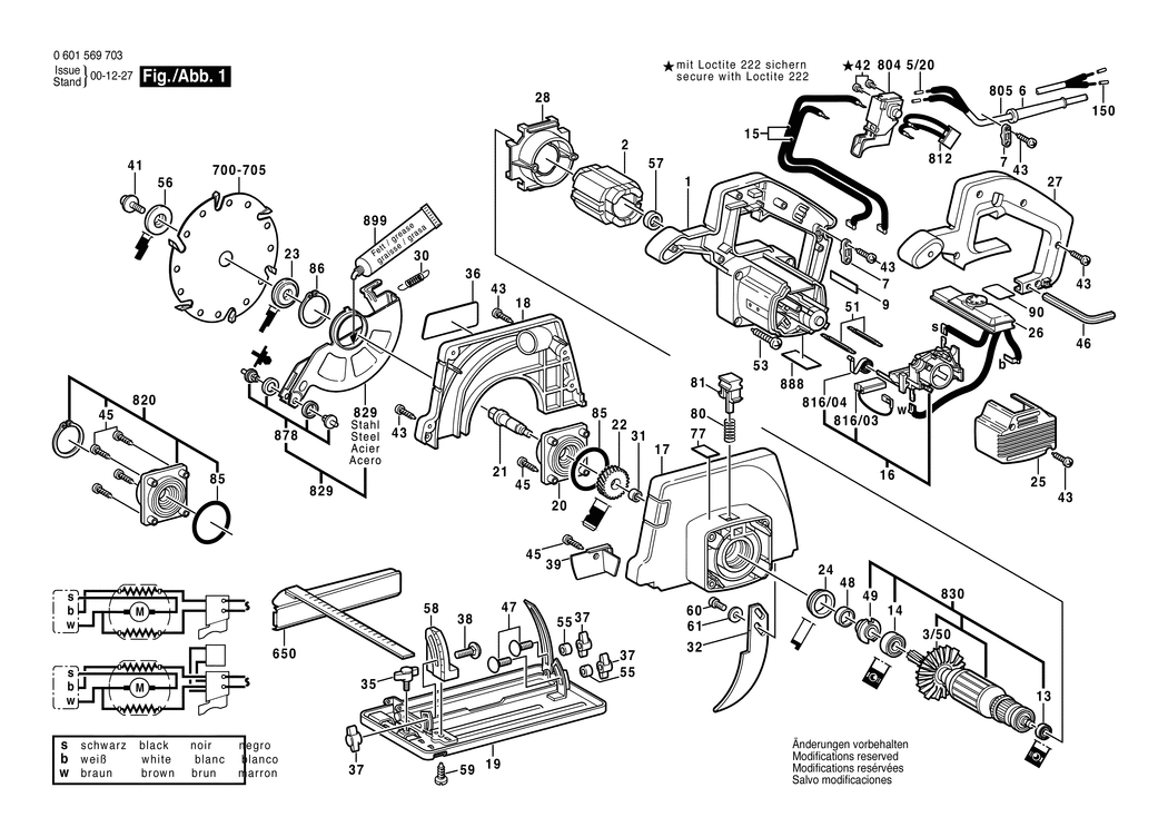 Bosch GKS 54 CE / 0601569703 / EU 230 Volt Spare Parts