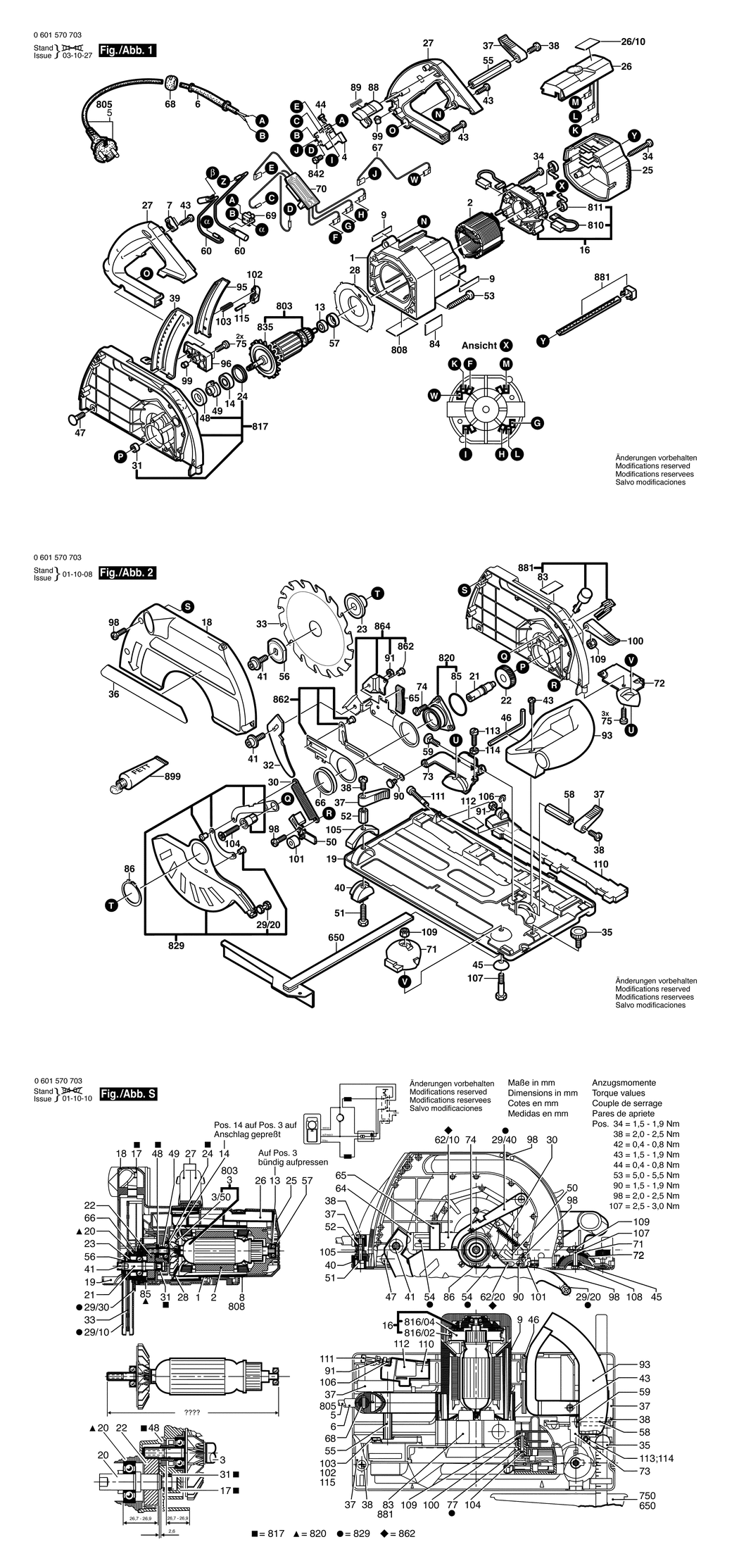 Bosch GKS 68 BC / 0601570703 / EU 230 Volt Spare Parts