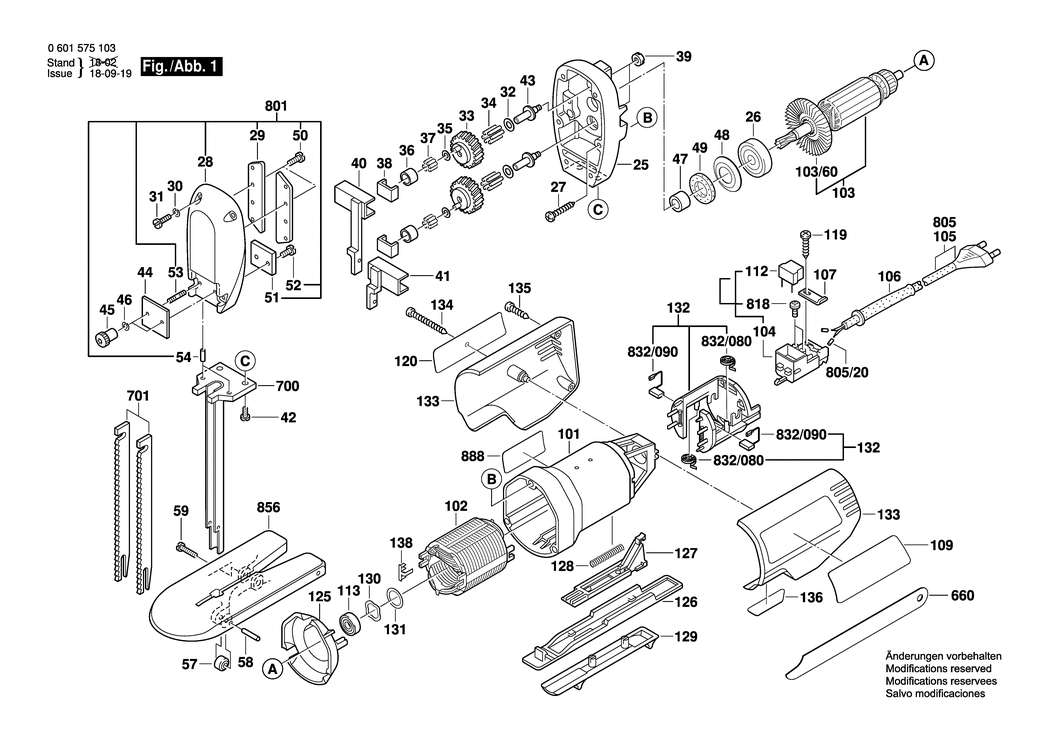 Bosch GSG 300 / 0601575103 / EU 230 Volt Spare Parts