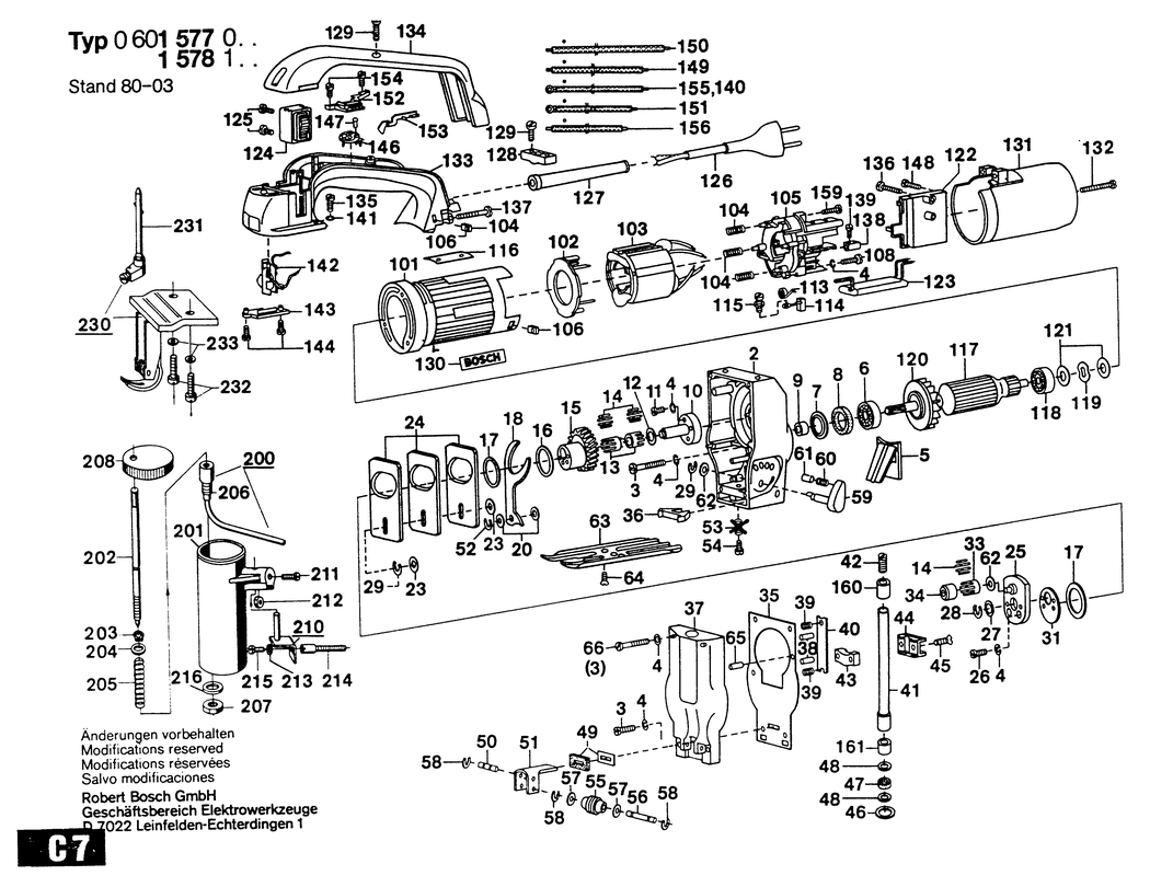 Bosch ---- / 0601578101 / EU 110 Volt Spare Parts