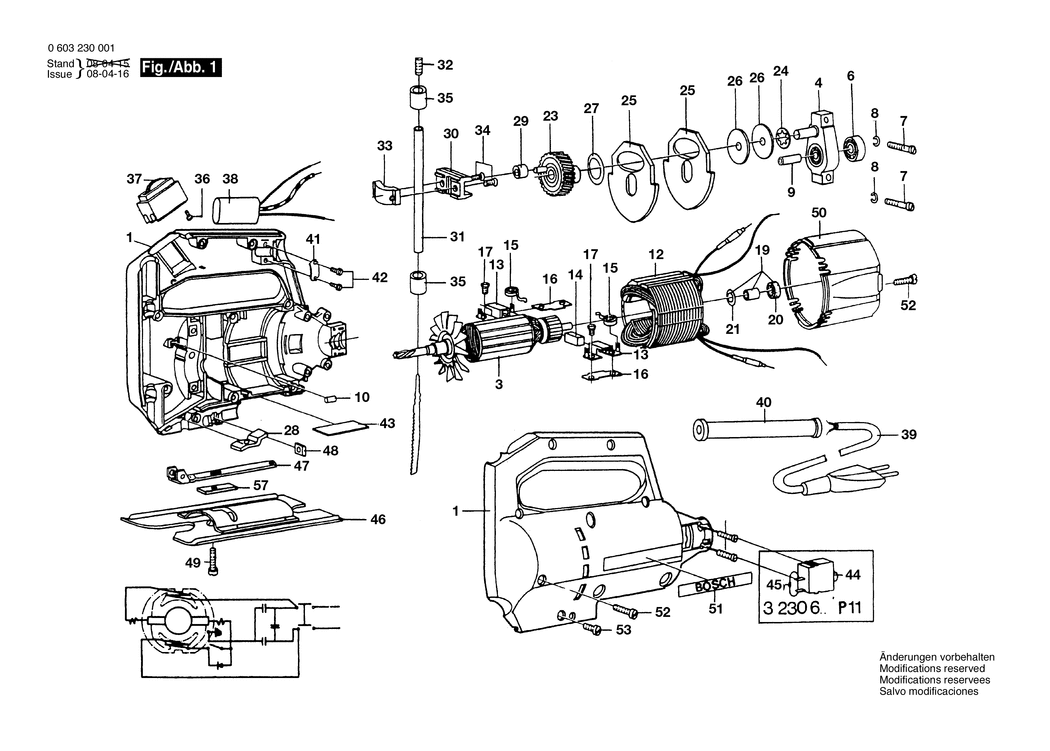 Bosch ---- / 0601579003 / EU 220 Volt Spare Parts