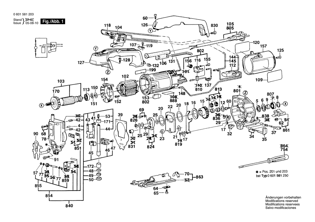 Bosch GST 60 PB / 0601581265 / I 230 Volt Spare Parts