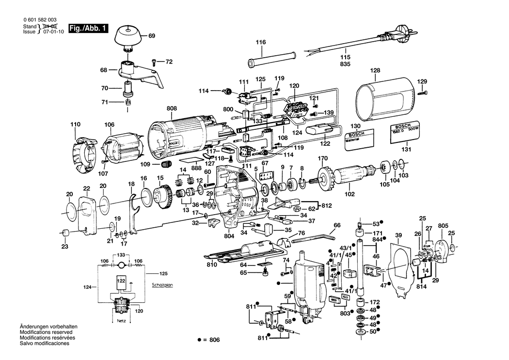 Bosch ---- / 0601582003 / EU 220 Volt Spare Parts