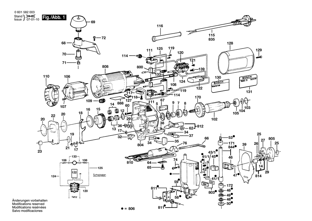 Bosch ---- / 0601582041 / GB 110 Volt Spare Parts