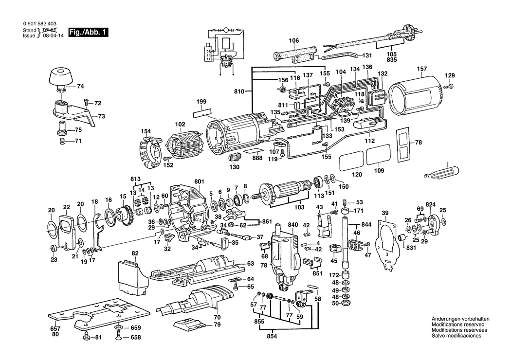 Bosch GST 60 PAE / 0601582403 / EU 220 Volt Spare Parts