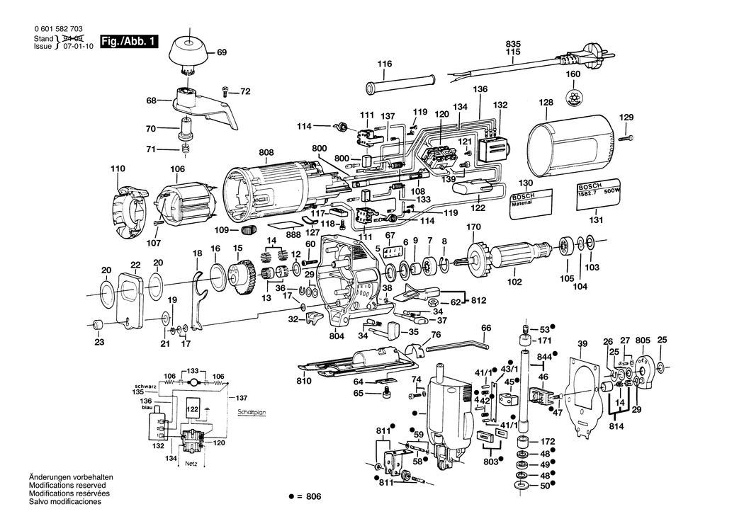 Bosch ---- / 0601582703 / EU 220 Volt Spare Parts