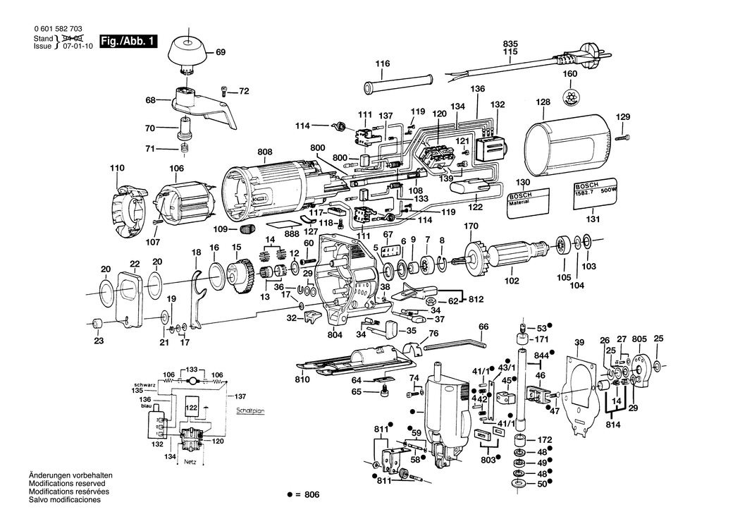 Bosch ---- / 0601582732 / CH 220 Volt Spare Parts