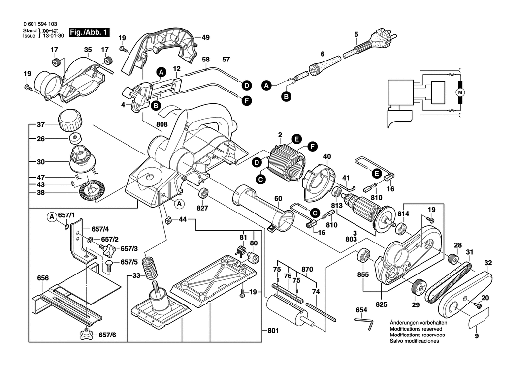 Bosch GHO 26-82 / 0601594103 / EU 230 Volt Spare Parts