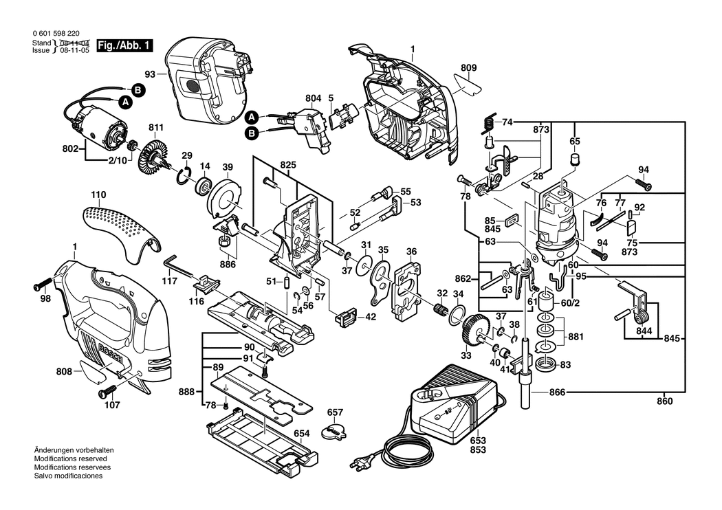 Bosch GST 24 V / 0601598220 / EU 24 Volt Spare Parts