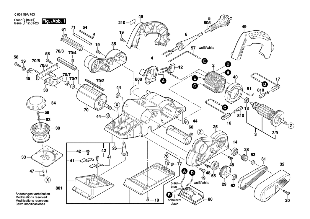 Bosch GHO 40-82 C / 060159A732 / CH 230 Volt Spare Parts