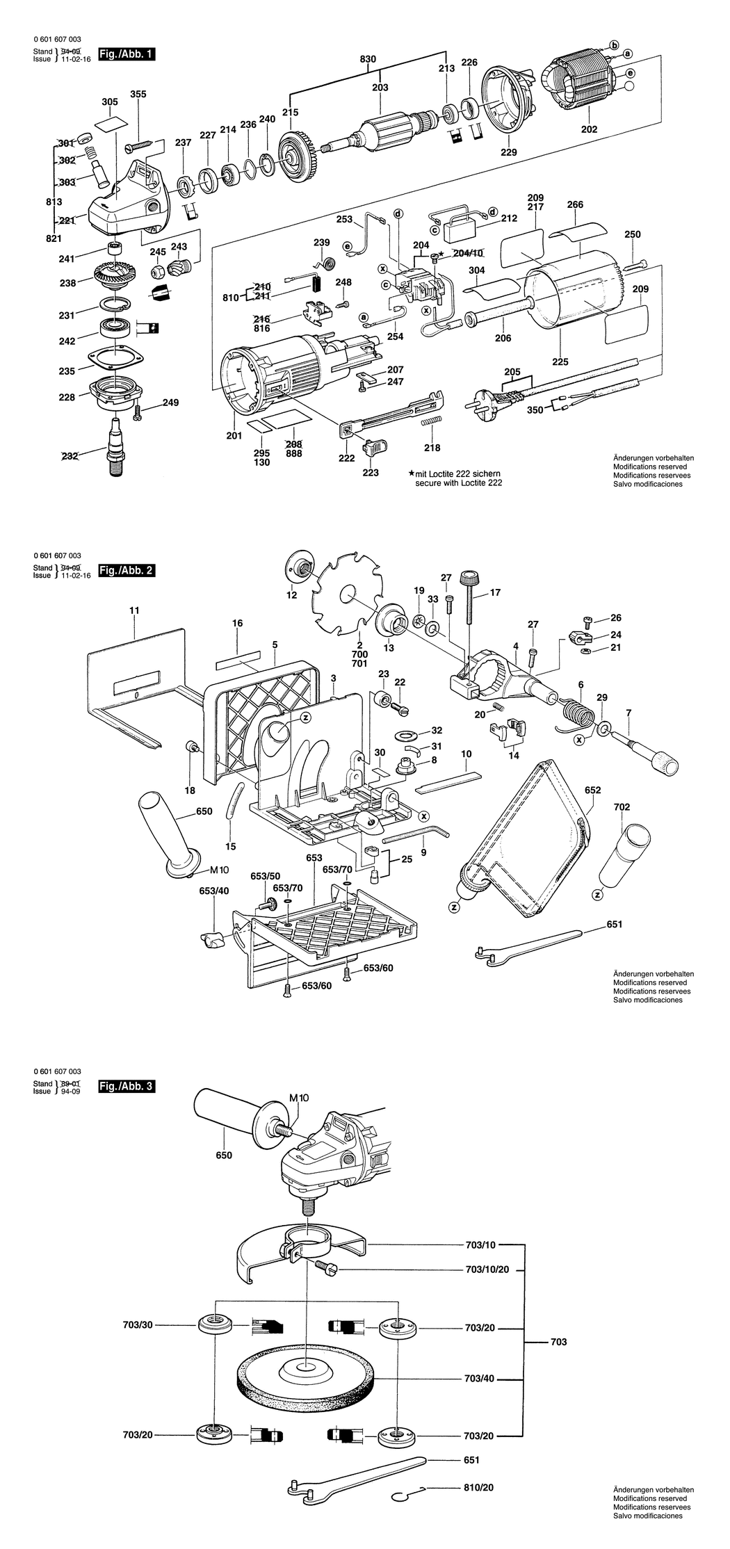 Bosch GUF 22 A / 0601607003 / EU 220 Volt Spare Parts