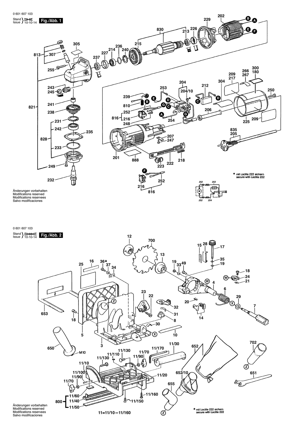 Bosch GUF 4-22 A / 0601607103 / EU 220 Volt Spare Parts