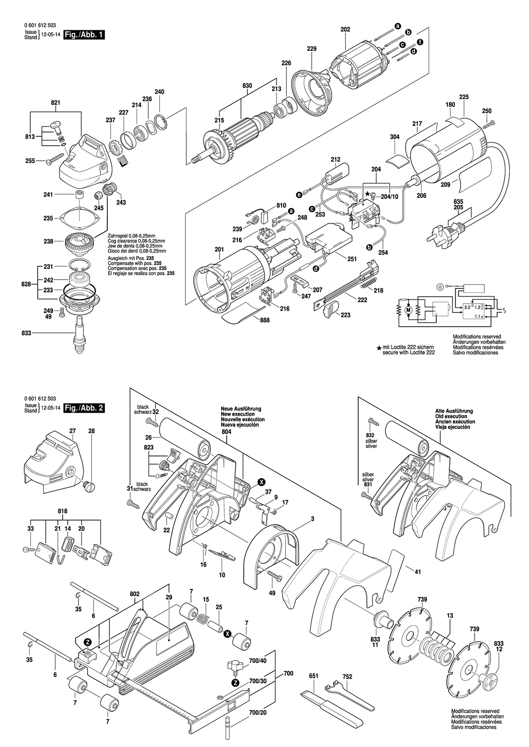 Bosch GNF 20 CA / 0601612503 / EU 230 Volt Spare Parts