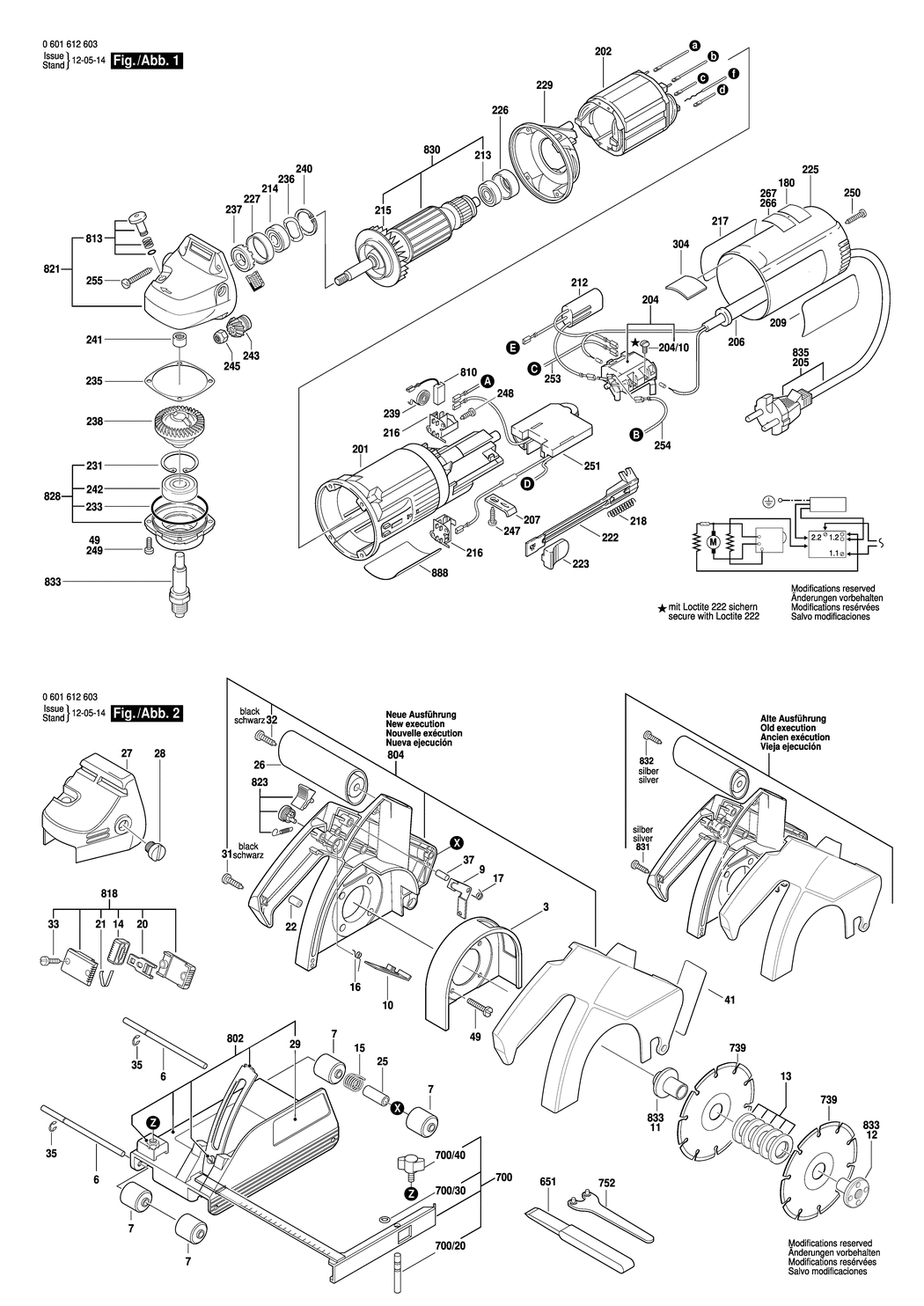 Bosch GNF 20 CA / 0601612603 / EU 230 Volt Spare Parts