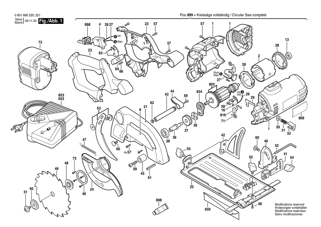 Bosch GKS 24 V / 0601666220 / EU 24 Volt Spare Parts