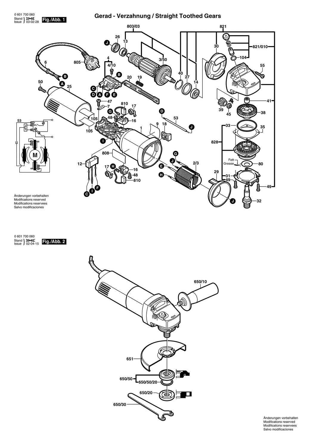 Bosch WS 115 S-750 / 0601700060 / EU 230 Volt Spare Parts