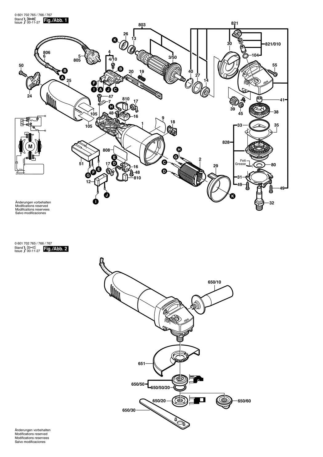 Bosch EWS 125 / 0601702765 / EU 230 Volt Spare Parts