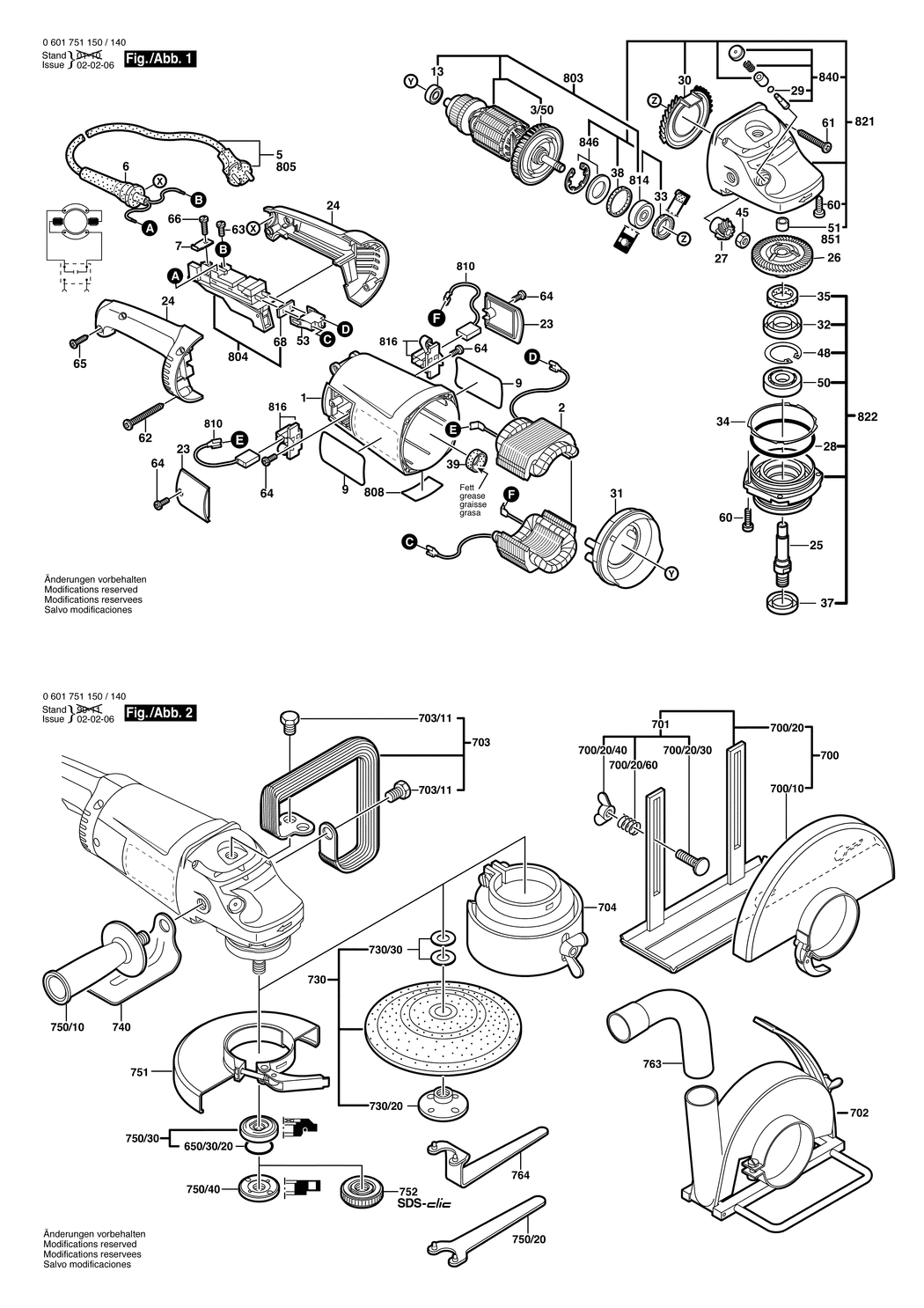 Bosch GWS 20-180 / 0601751150 / I 230 Volt Spare Parts