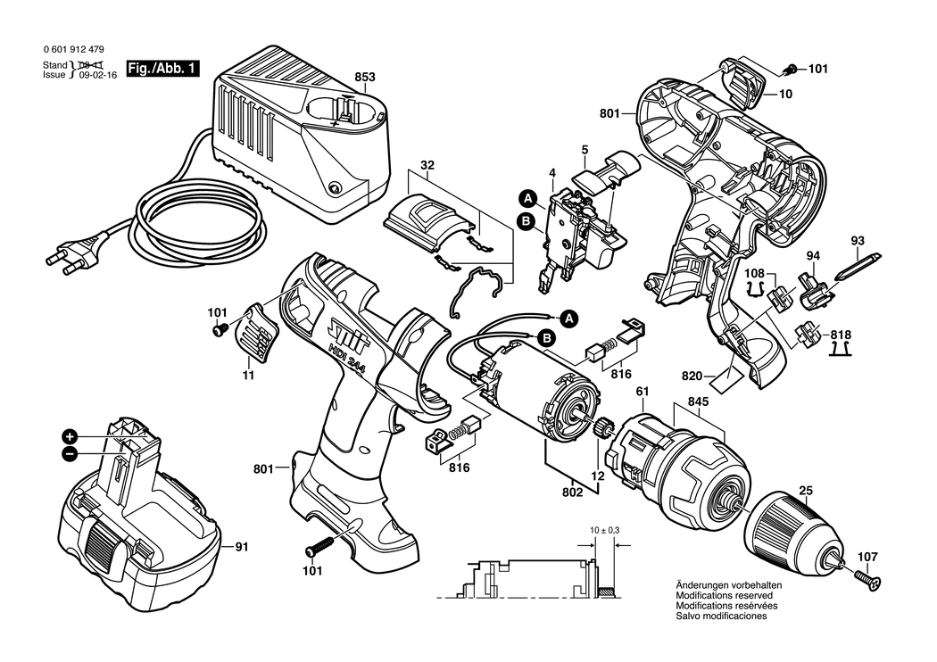 Bosch HDI 244 / 0601912479 / EU 14.4 Volt Spare Parts