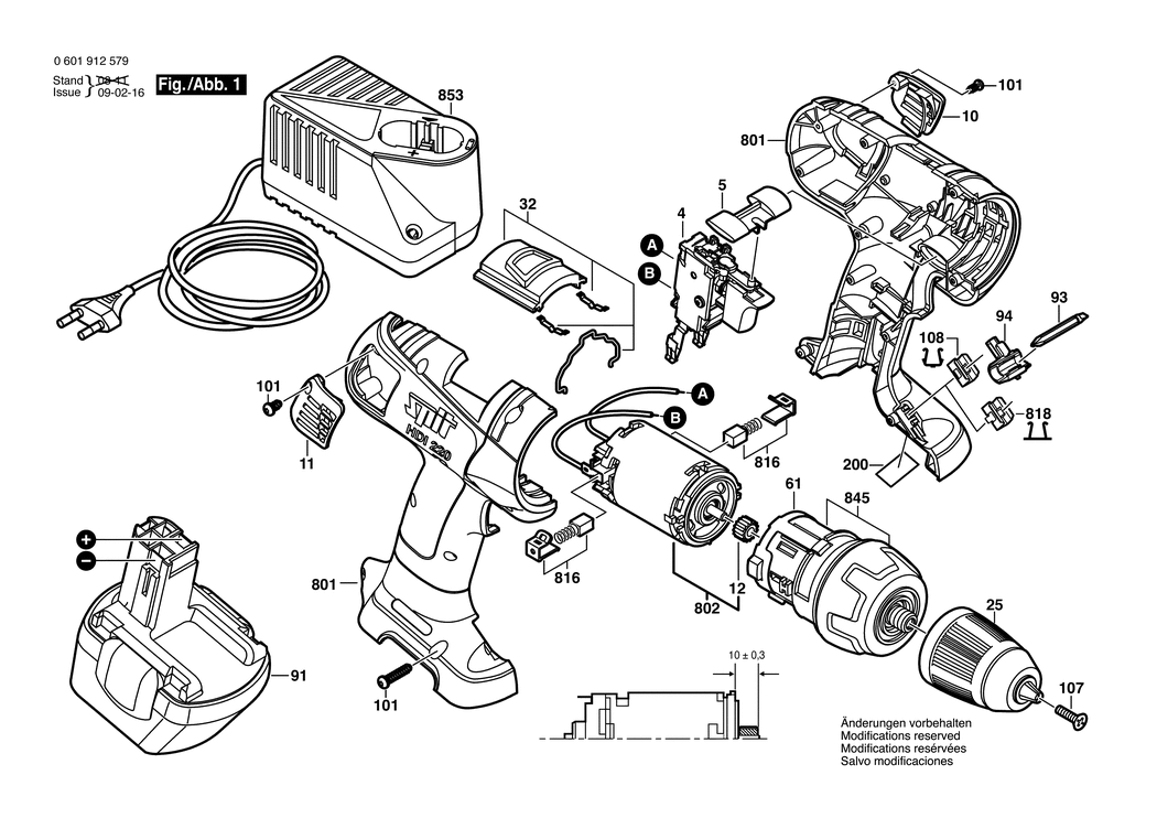 Bosch HDI 220 / 0601912579 / EU 12 Volt Spare Parts