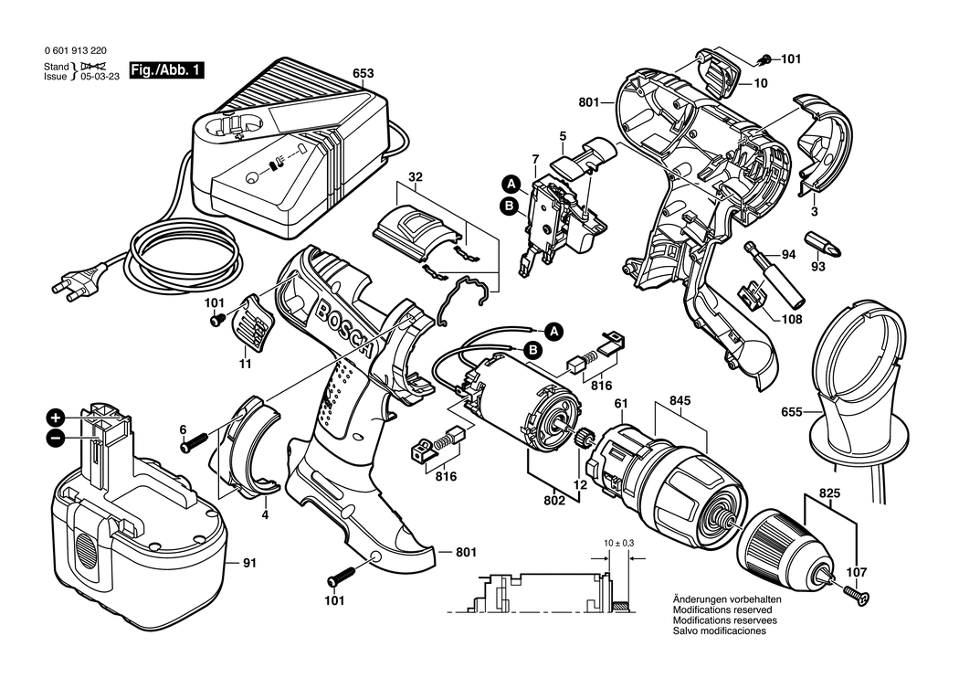 Bosch GSB 24 VE-2 / 0601913220 / EU 24 Volt Spare Parts