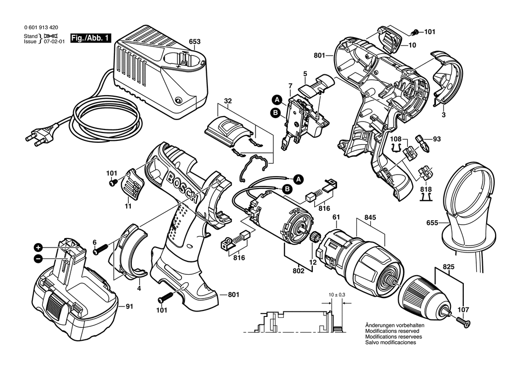 Bosch GSB 14.4 VE-2 / 0601913420 / EU 14.4 Volt Spare Parts