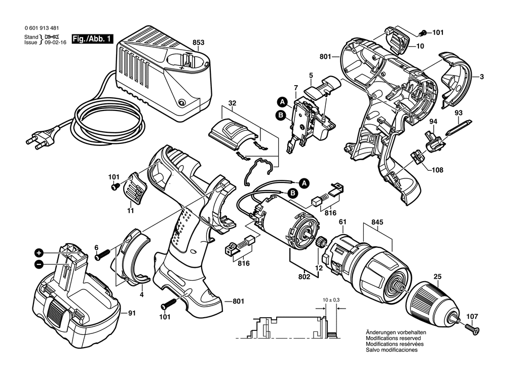 Bosch IDI 244 / 0601913481 / EU 14.4 Volt Spare Parts